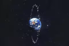 Not-at-all realistic visualization created by the Grok AI of SpaceX’s server satellites