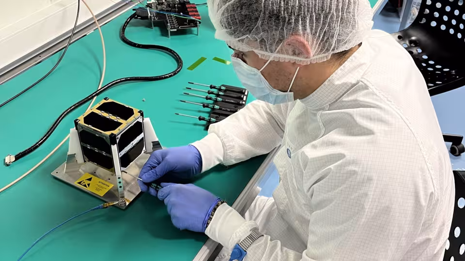 3Cat4 student working on CubeSat Satellite 